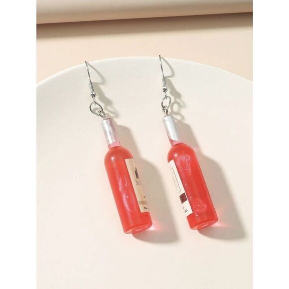 New Wine Pink Dangle Earrings - Picture 2 of 3